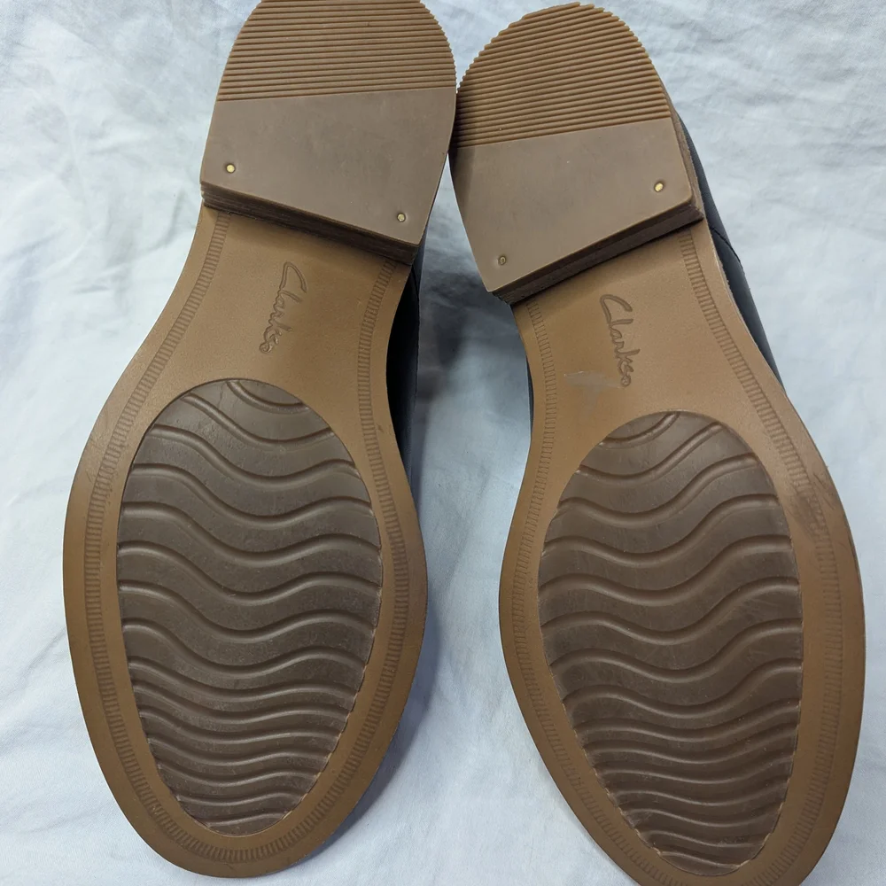 Clarks Artisan Edenvale Opal Leather Black Slip On Loafers Oxford Women’s Sz 8 - Picture 7 of 9